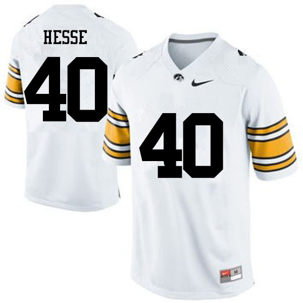 Men Iowa Hawkeyes #40 Parker Hesse College Football Jerseys-White - Click Image to Close